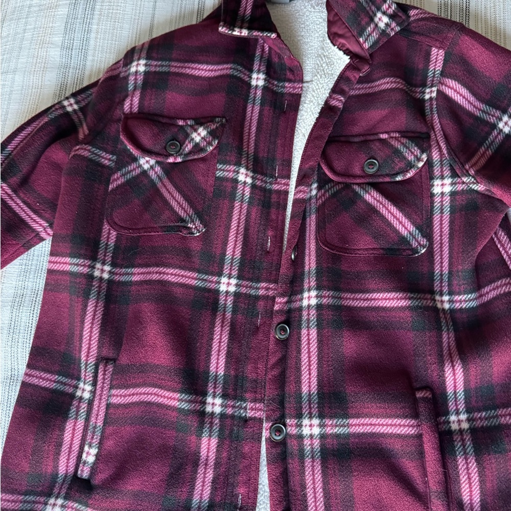 Women’s Natural Reflections Kids Plaid Shirt in Pink and Black